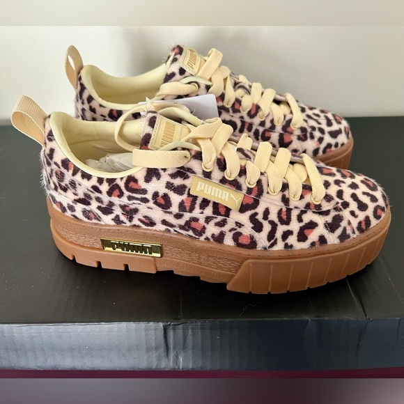 NWT Puma Mayze Leopard Summer Melon Puma Team Gold Women’s 7.5 - Picture 8 of 16